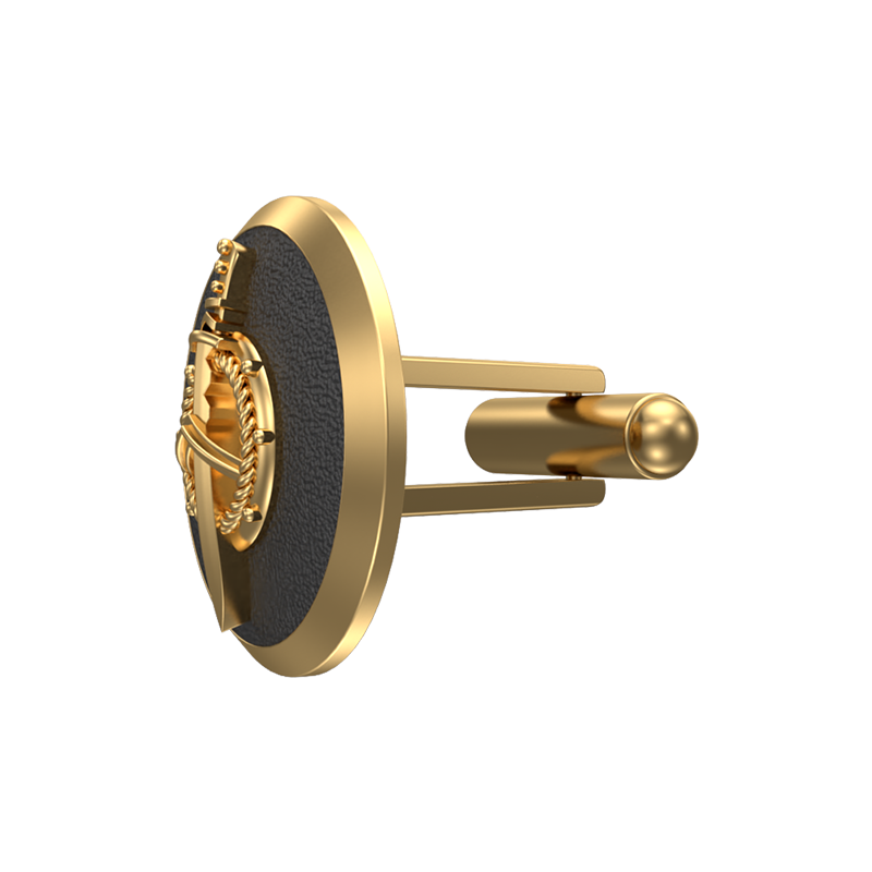 Honour, Edgy Cufflink Set with 18kt Gold & Black Ruthenium Plating on Brass.