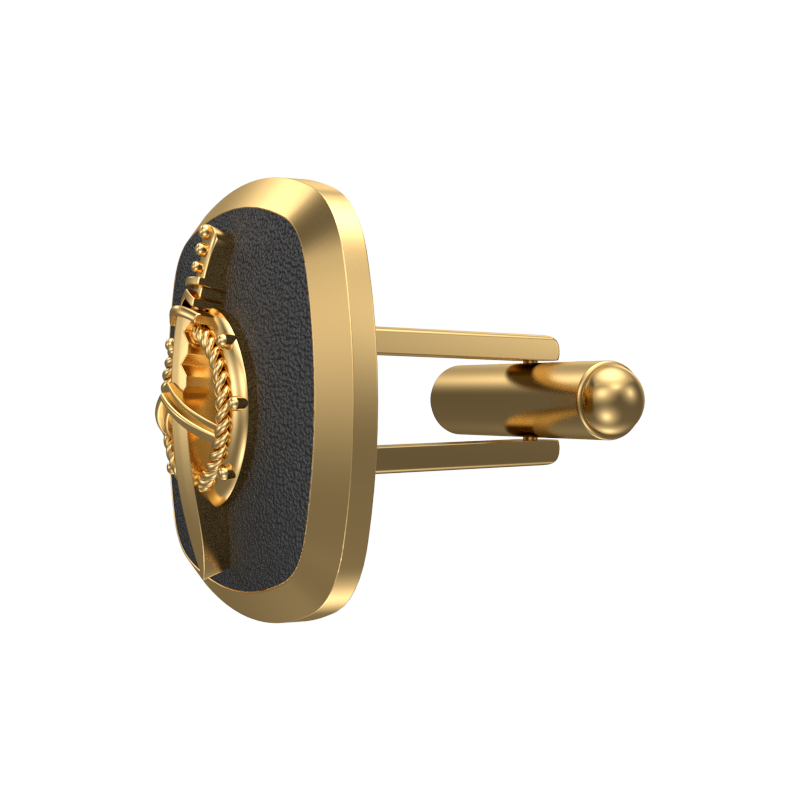 Honour, Edgy Cufflink Set with 18kt Gold & Black Ruthenium Plating on Brass.