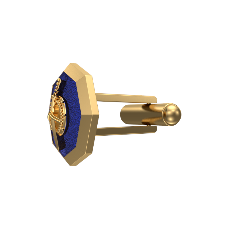 Honour, Edgy Cufflink Set with 18kt Gold & Black Ruthenium Plating on Brass.