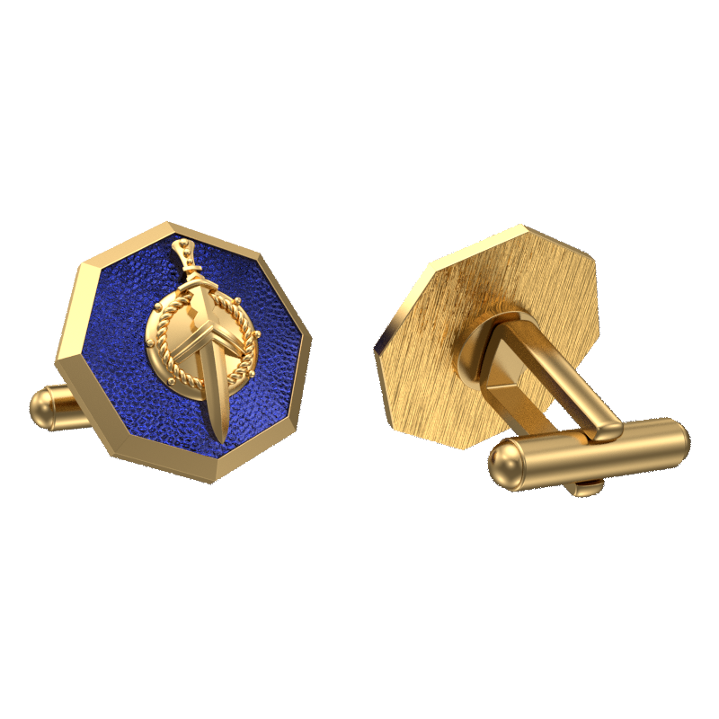 Honour, Edgy Cufflink Set with 18kt Gold & Black Ruthenium Plating on Brass.