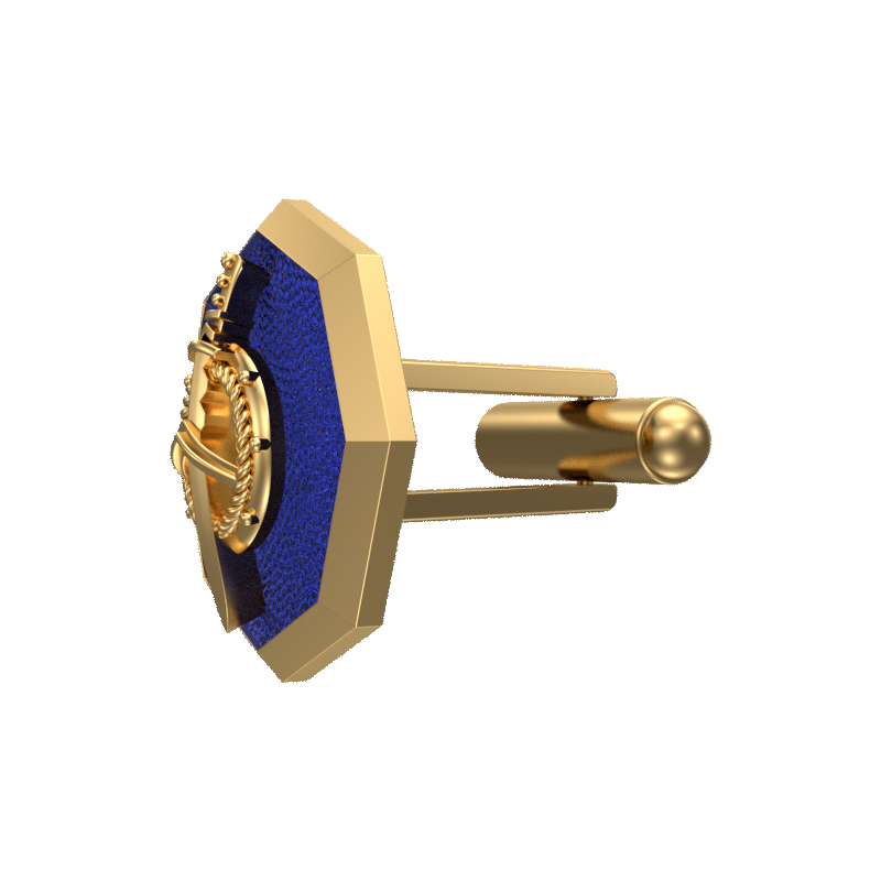 Honour, Edgy Cufflink Set with 18kt Gold & Black Ruthenium Plating on Brass.