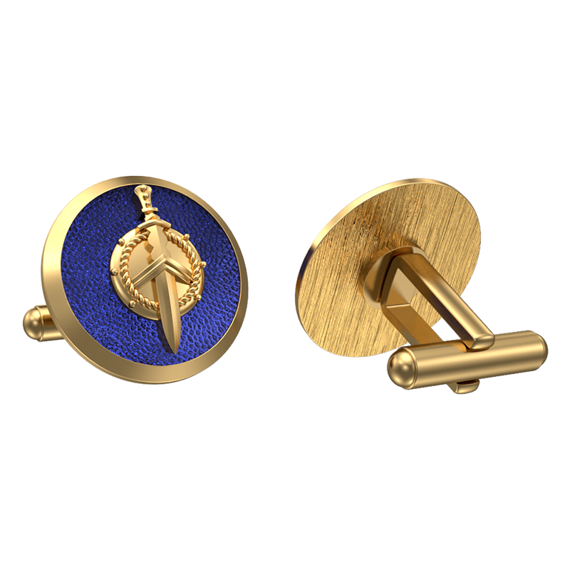 Honour, Edgy Cufflink Set with 18kt Gold & Black Ruthenium Plating on Brass.