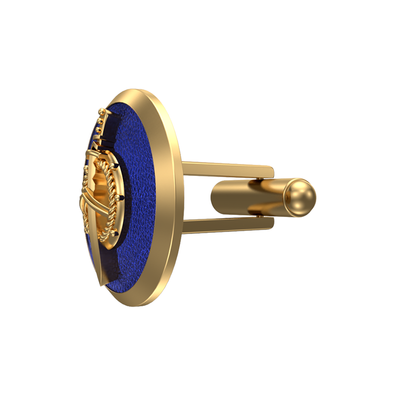 Honour, Edgy Cufflink Set with 18kt Gold & Black Ruthenium Plating on Brass.