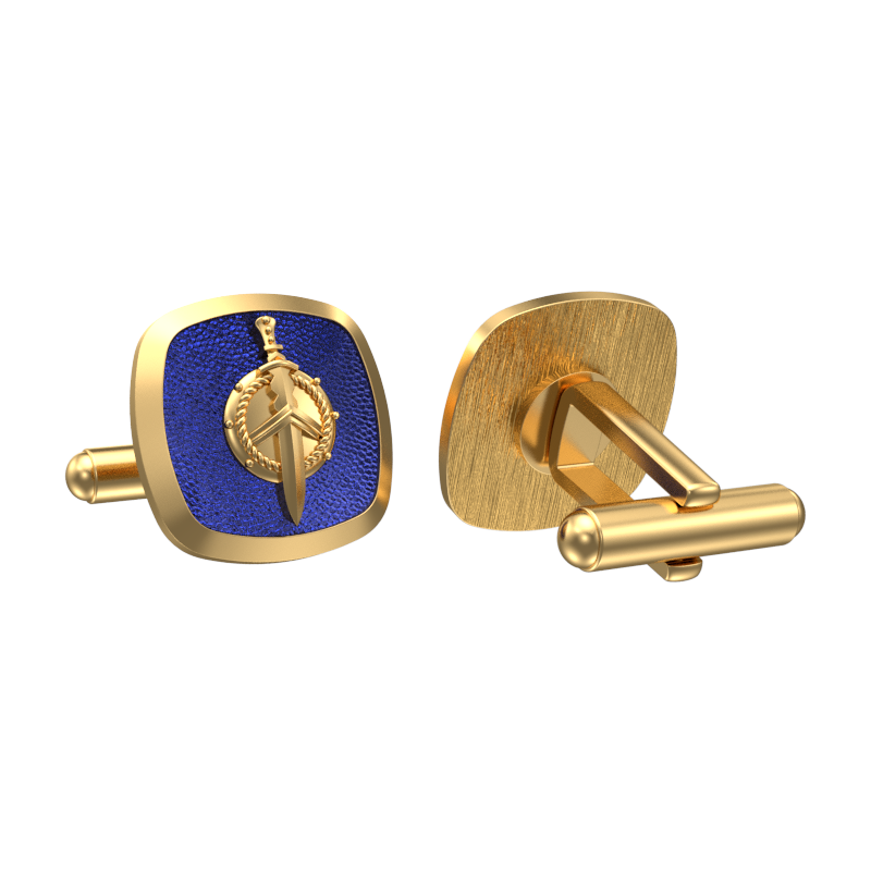 Honour, Edgy Cufflink Set with 18kt Gold & Black Ruthenium Plating on Brass.