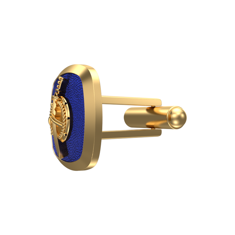 Honour, Edgy Cufflink Set with 18kt Gold & Black Ruthenium Plating on Brass.