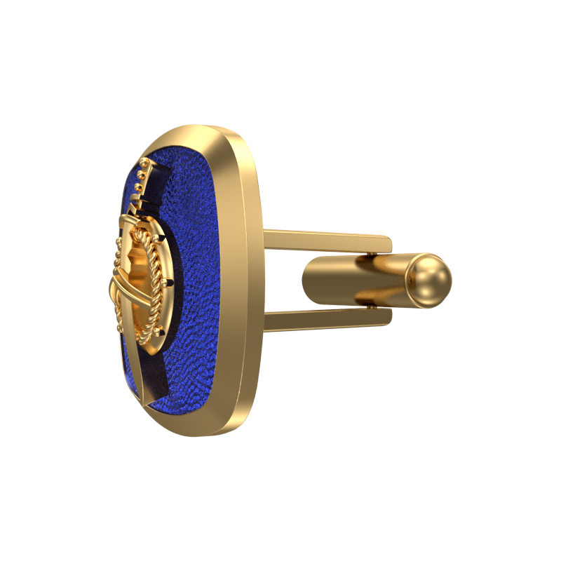 Honour, Edgy Cufflink Set with 18kt Gold & Black Ruthenium Plating on Brass.