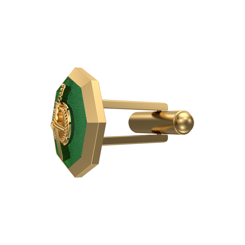 Honour, Edgy Cufflink Set with 18kt Gold & Black Ruthenium Plating on Brass.