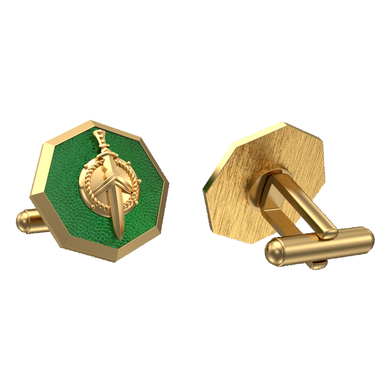 Honour, Edgy Cufflink Set with 18kt Gold & Black Ruthenium Plating on Brass.