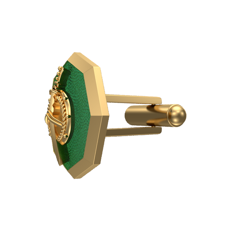 Honour, Edgy Cufflink Set with 18kt Gold & Black Ruthenium Plating on Brass.