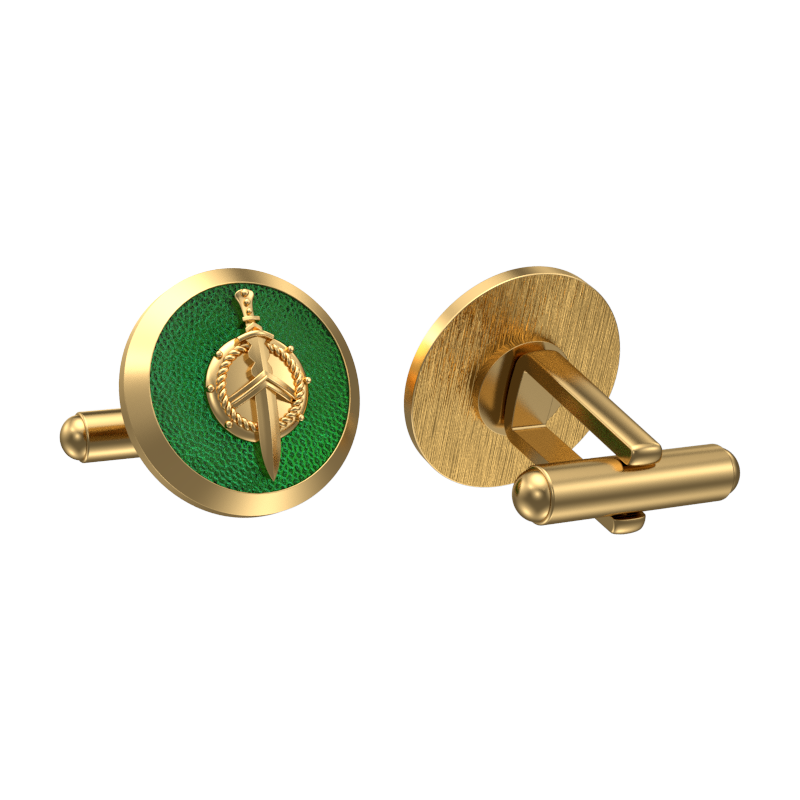Honour, Edgy Cufflink Set with 18kt Gold & Black Ruthenium Plating on Brass.