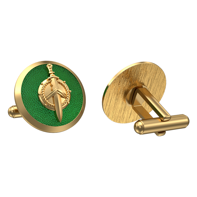 Honour, Edgy Cufflink Set with 18kt Gold & Black Ruthenium Plating on Brass.