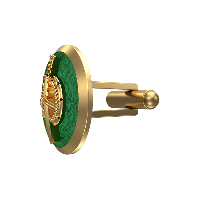 Honour, Edgy Cufflink Set with 18kt Gold & Black Ruthenium Plating on Brass.