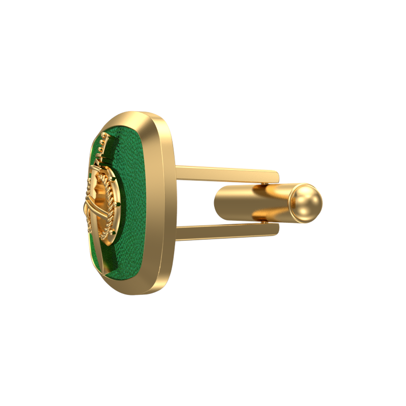 Honour, Edgy Cufflink Set with 18kt Gold & Black Ruthenium Plating on Brass.