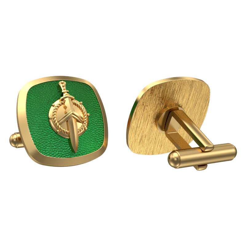 Honour, Edgy Cufflink Set with 18kt Gold & Black Ruthenium Plating on Brass.