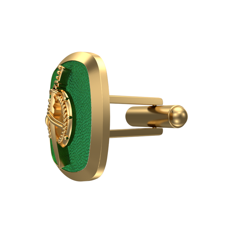 Honour, Edgy Cufflink Set with 18kt Gold & Black Ruthenium Plating on Brass.