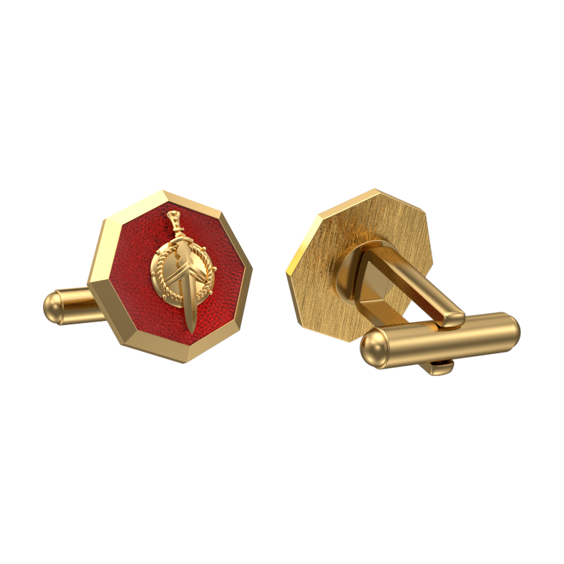 Honour, Edgy Cufflink Set with 18kt Gold & Black Ruthenium Plating on Brass.