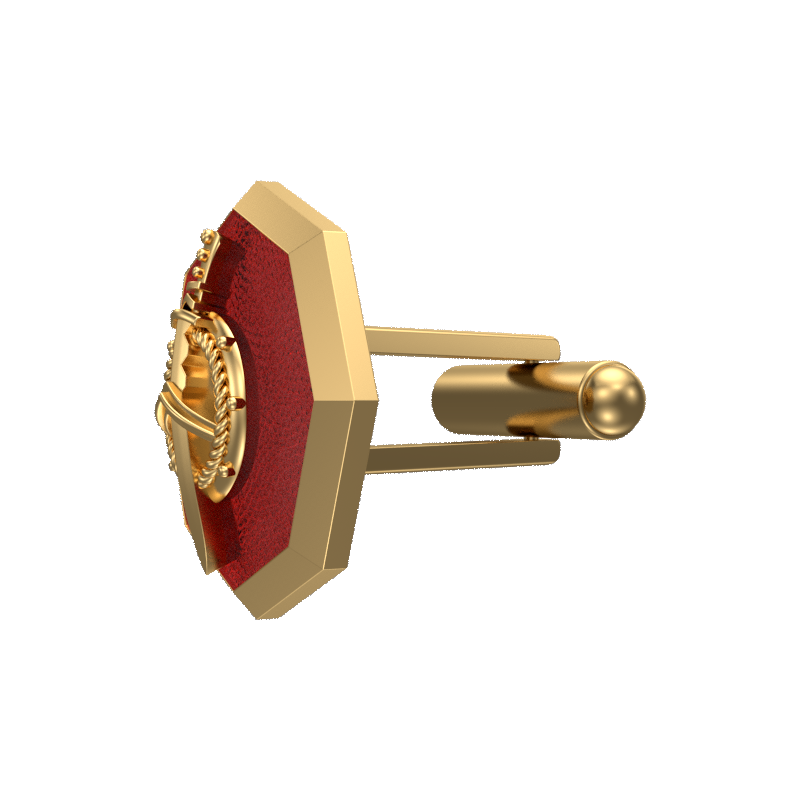 Honour, Edgy Cufflink Set with 18kt Gold & Black Ruthenium Plating on Brass.