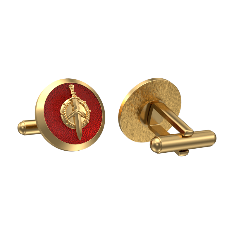 Honour, Edgy Cufflink Set with 18kt Gold & Black Ruthenium Plating on Brass.