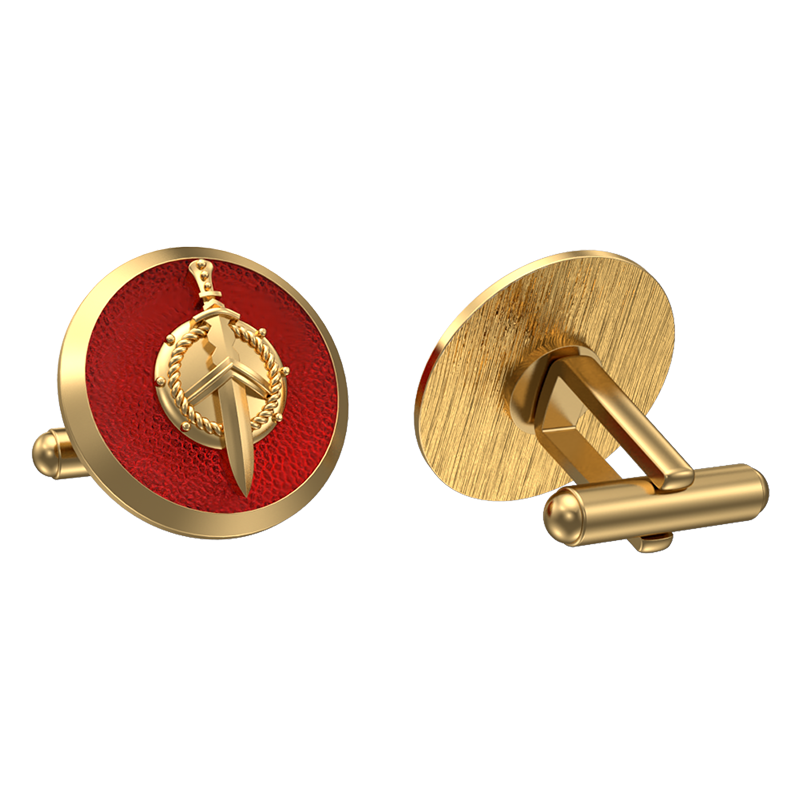 Honour, Edgy Cufflink Set with 18kt Gold & Black Ruthenium Plating on Brass.
