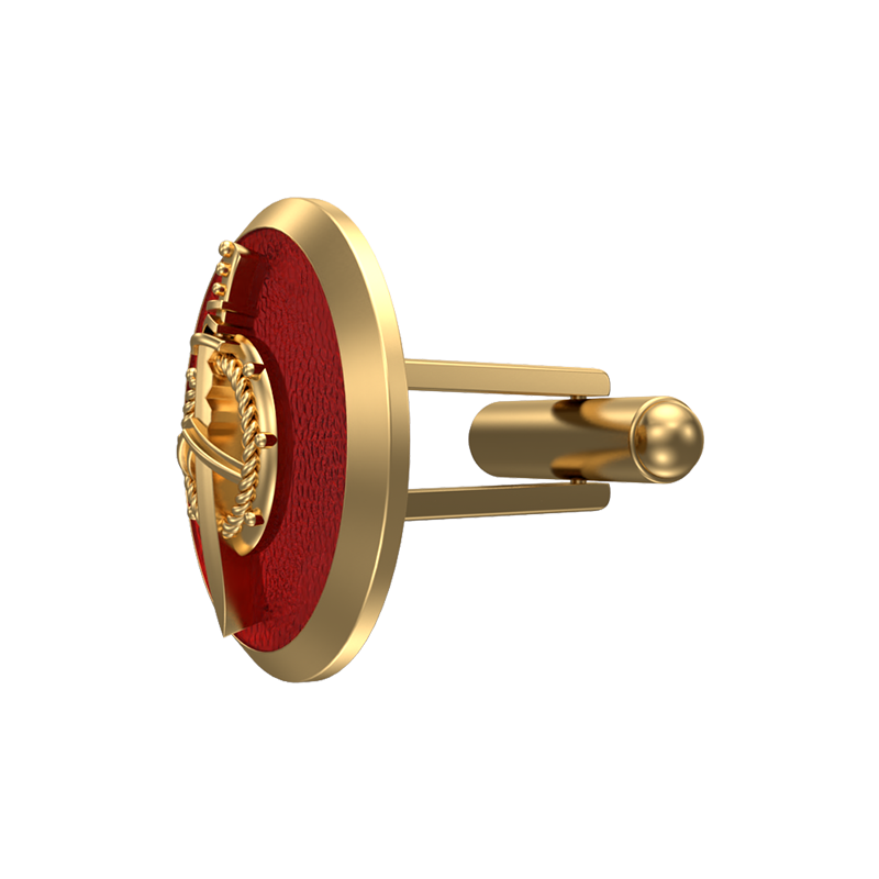 Honour, Edgy Cufflink Set with 18kt Gold & Black Ruthenium Plating on Brass.