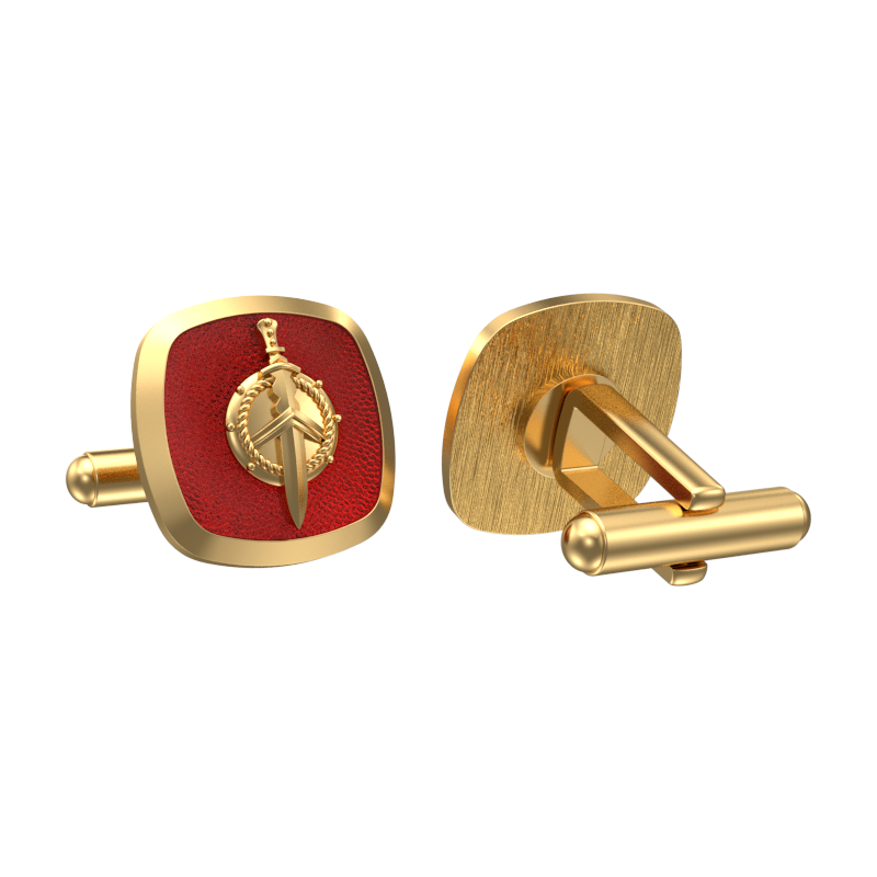 Honour, Edgy Cufflink Set with 18kt Gold & Black Ruthenium Plating on Brass.