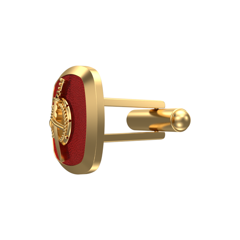 Honour, Edgy Cufflink Set with 18kt Gold & Black Ruthenium Plating on Brass.