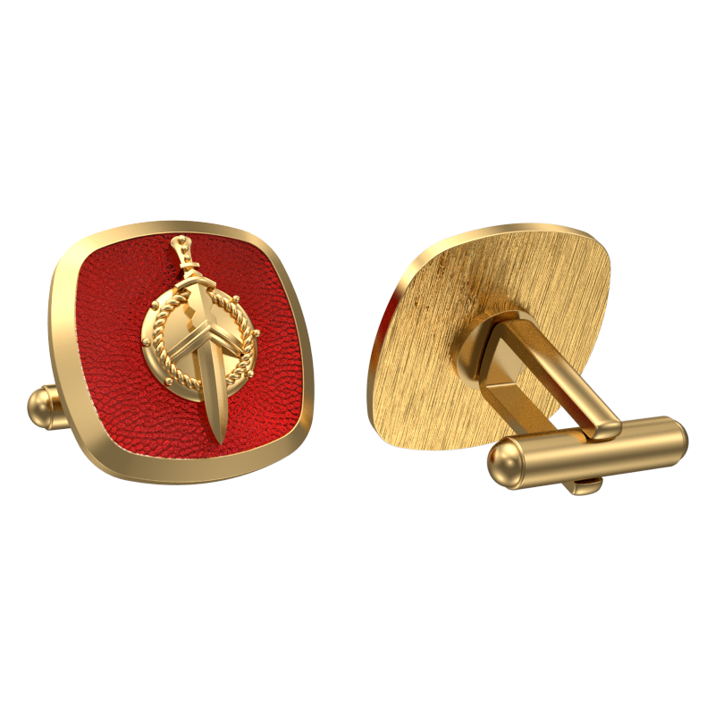 Honour, Edgy Cufflink Set with 18kt Gold & Black Ruthenium Plating on Brass.