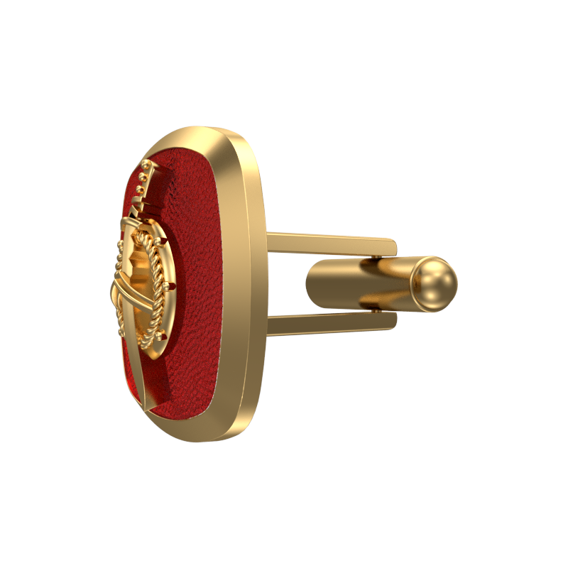Honour, Edgy Cufflink Set with 18kt Gold & Black Ruthenium Plating on Brass.