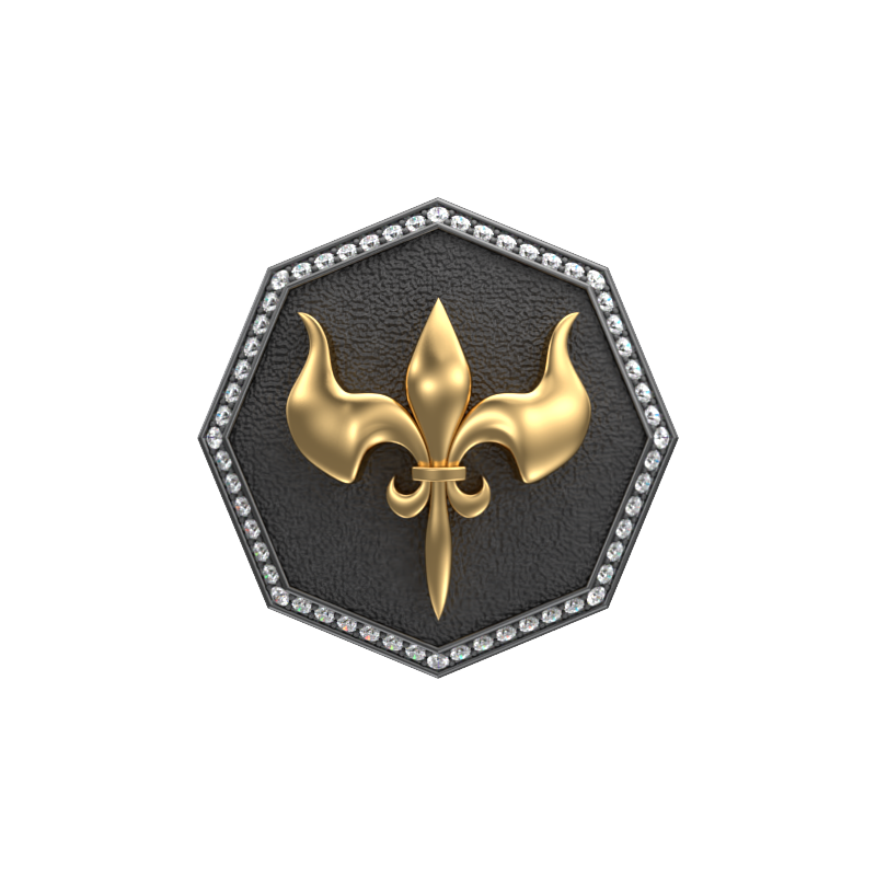 Rudra Luxe, Edgy Cufflink Set with CZ Diamonds, 18kt Gold & Black Ruthenium Plating on Brass.