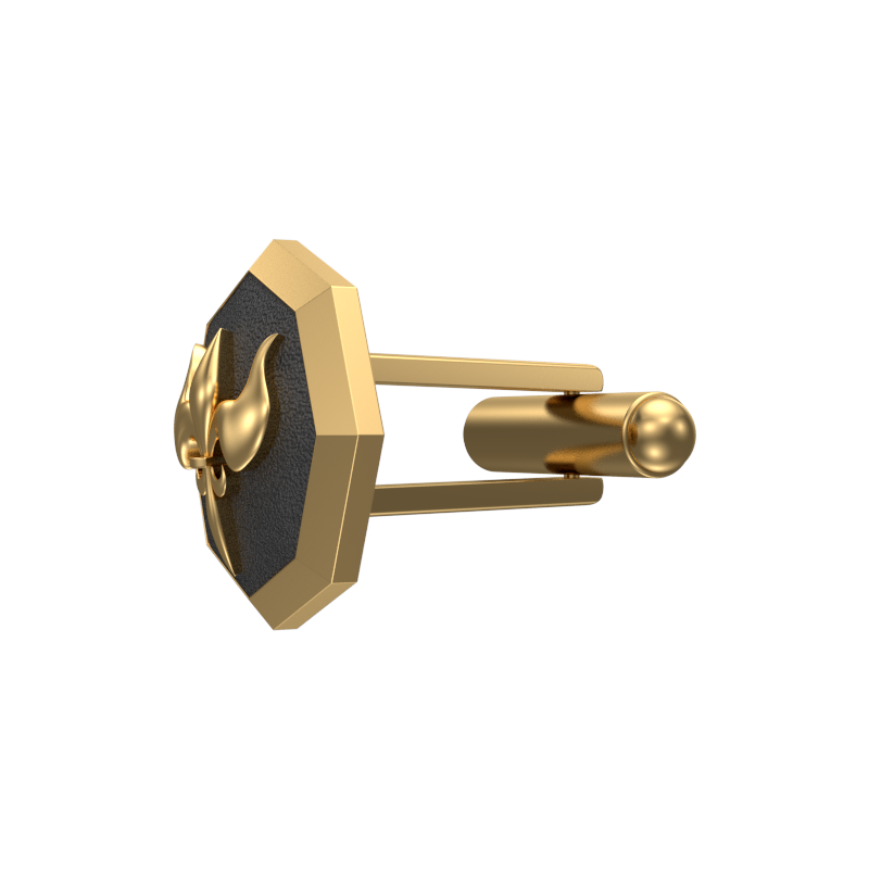 Rudra, Edgy Cufflink Set with 18kt Gold & Black Ruthenium Plating on Brass.