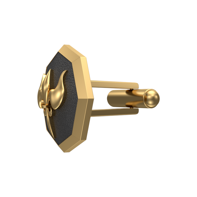 Rudra, Edgy Cufflink Set with 18kt Gold & Black Ruthenium Plating on Brass.