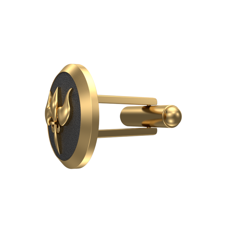 Rudra, Edgy Cufflink Set with 18kt Gold & Black Ruthenium Plating on Brass.