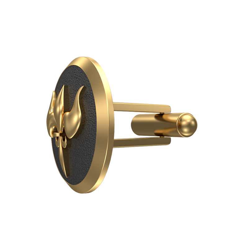 Rudra, Edgy Cufflink Set with 18kt Gold & Black Ruthenium Plating on Brass.