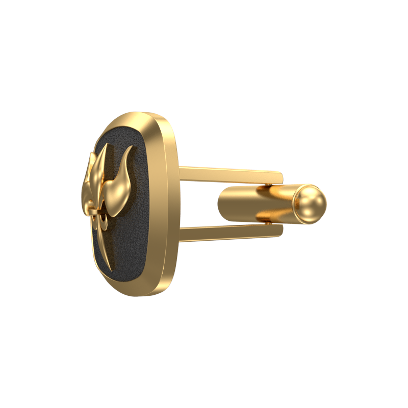 Rudra, Edgy Cufflink Set with 18kt Gold & Black Ruthenium Plating on Brass.