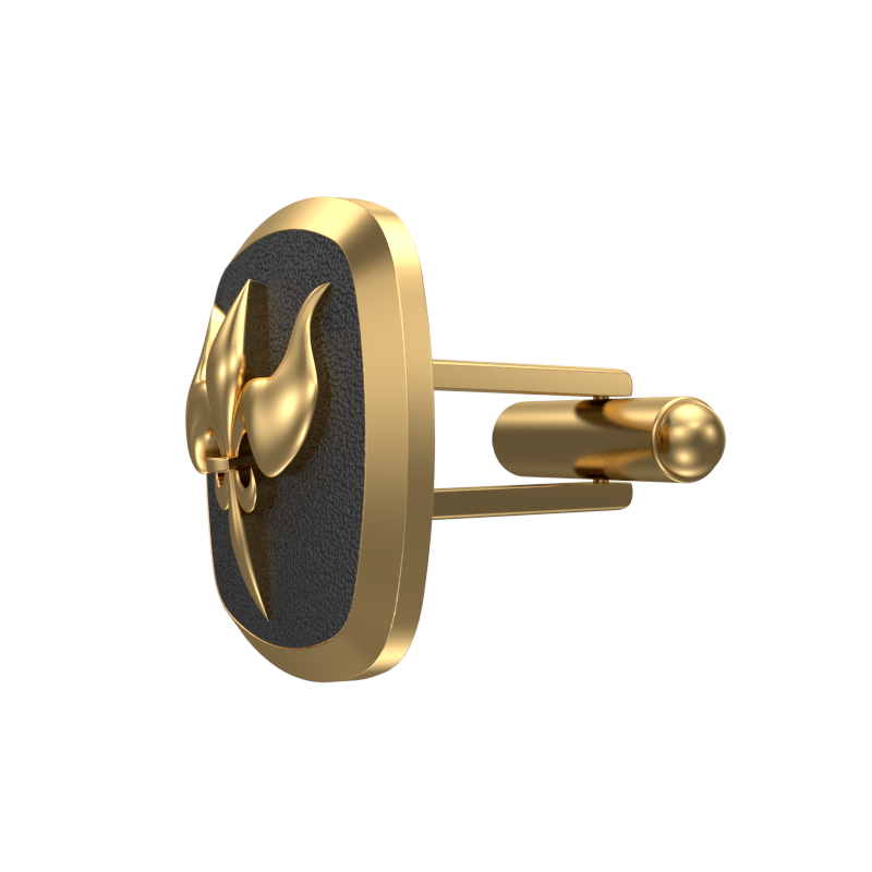 Rudra, Edgy Cufflink Set with 18kt Gold & Black Ruthenium Plating on Brass.