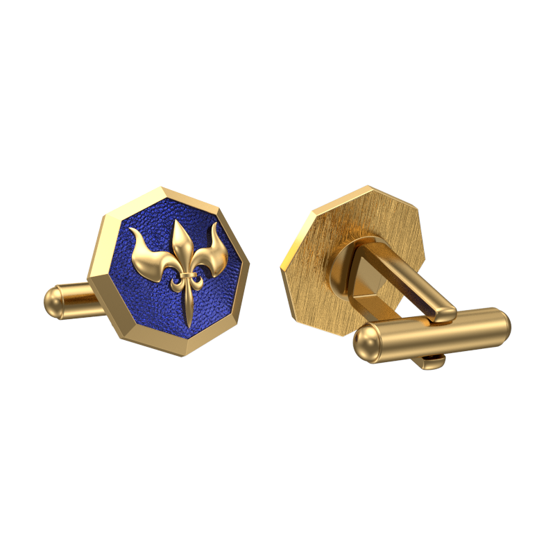 Rudra, Edgy Cufflink Set with 18kt Gold & Black Ruthenium Plating on Brass.