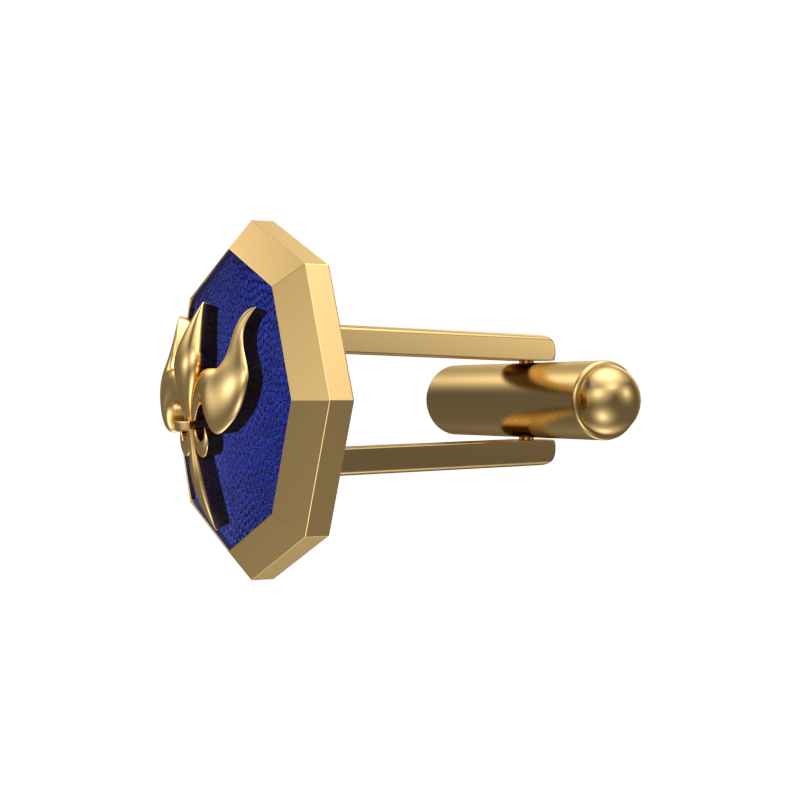 Rudra, Edgy Cufflink Set with 18kt Gold & Black Ruthenium Plating on Brass.