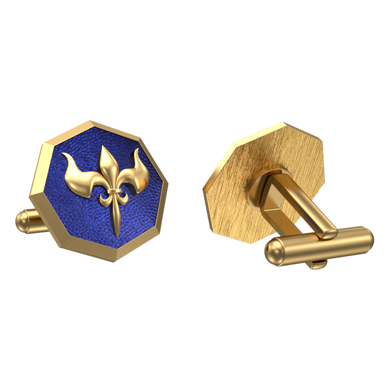 Rudra, Edgy Cufflink Set with 18kt Gold & Black Ruthenium Plating on Brass.
