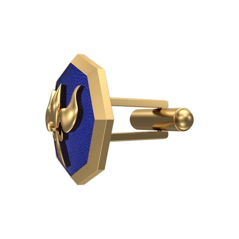 Rudra, Edgy Cufflink Set with 18kt Gold & Black Ruthenium Plating on Brass.