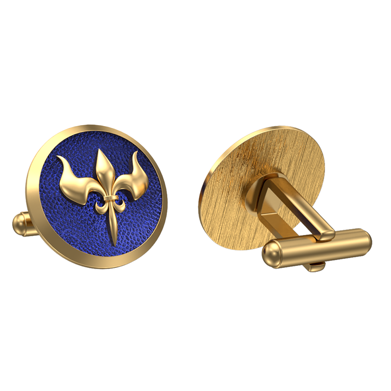Rudra, Edgy Cufflink Set with 18kt Gold & Black Ruthenium Plating on Brass.