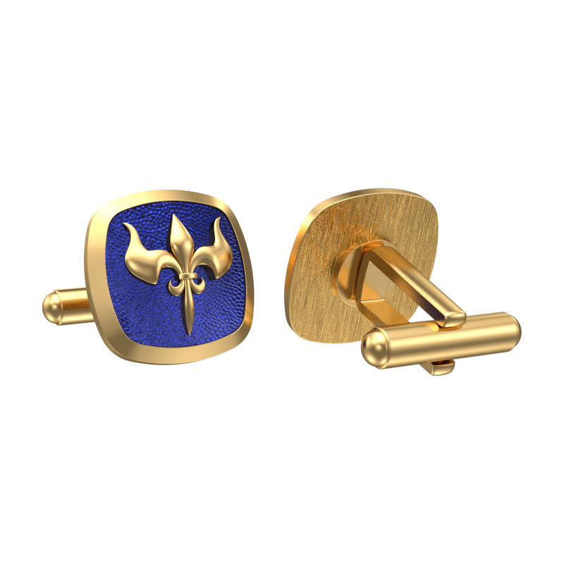 Rudra, Edgy Cufflink Set with 18kt Gold & Black Ruthenium Plating on Brass.