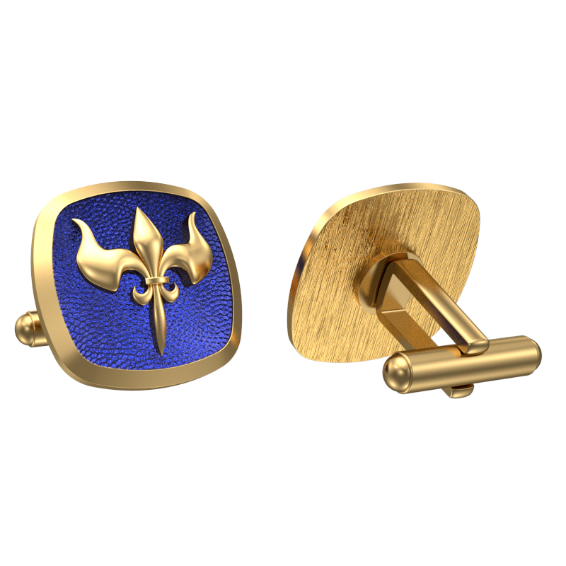 Rudra, Edgy Cufflink Set with 18kt Gold & Black Ruthenium Plating on Brass.