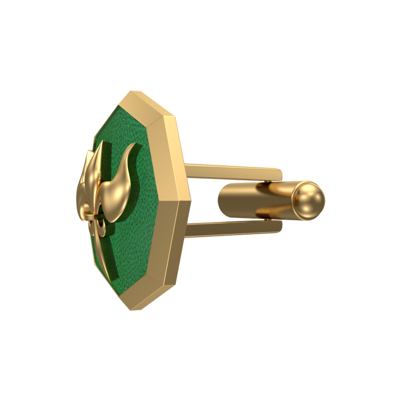 Rudra, Edgy Cufflink Set with 18kt Gold & Black Ruthenium Plating on Brass.