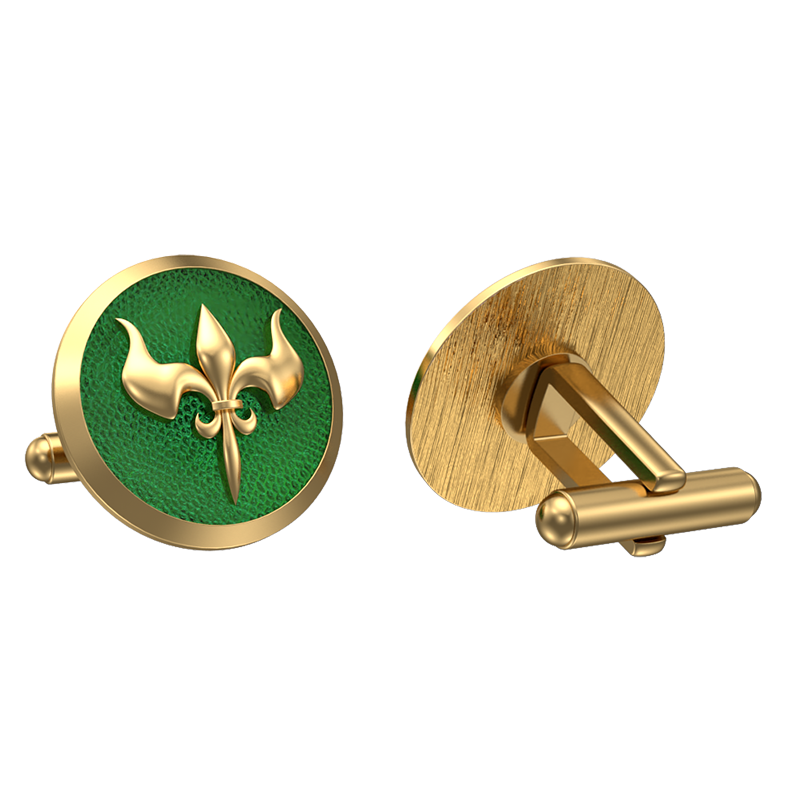 Rudra, Edgy Cufflink Set with 18kt Gold & Black Ruthenium Plating on Brass.