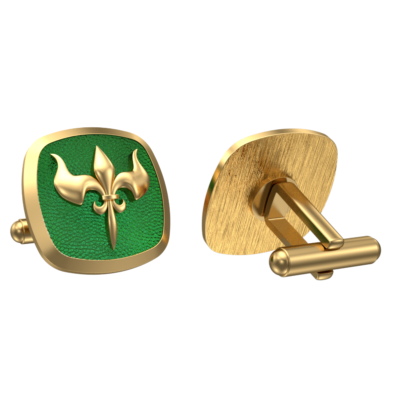 Rudra, Edgy Cufflink Set with 18kt Gold & Black Ruthenium Plating on Brass.