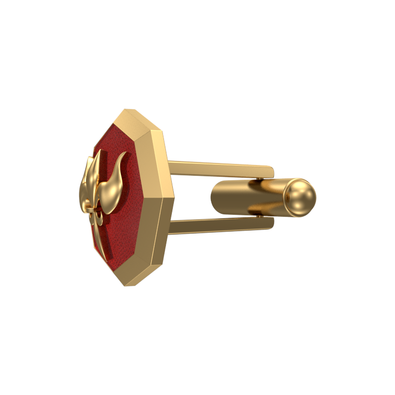 Rudra, Edgy Cufflink Set with 18kt Gold & Black Ruthenium Plating on Brass.