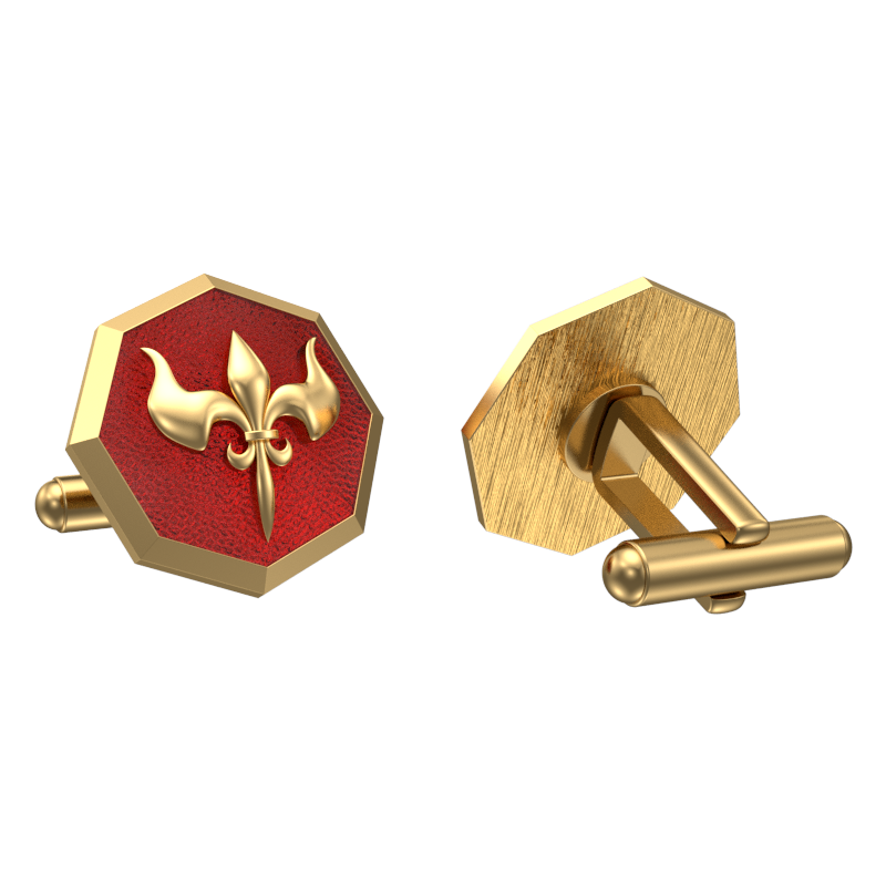 Rudra, Edgy Cufflink Set with 18kt Gold & Black Ruthenium Plating on Brass.