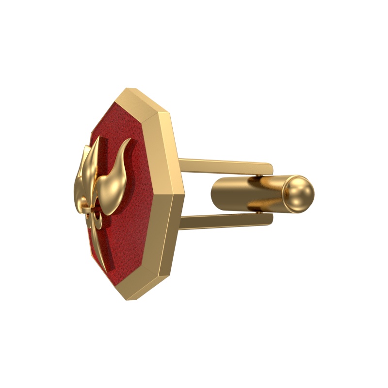 Rudra, Edgy Cufflink Set with 18kt Gold & Black Ruthenium Plating on Brass.