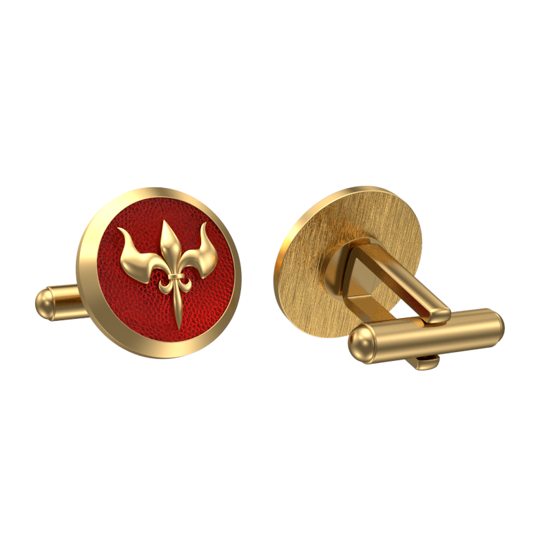 Rudra, Edgy Cufflink Set with 18kt Gold & Black Ruthenium Plating on Brass.