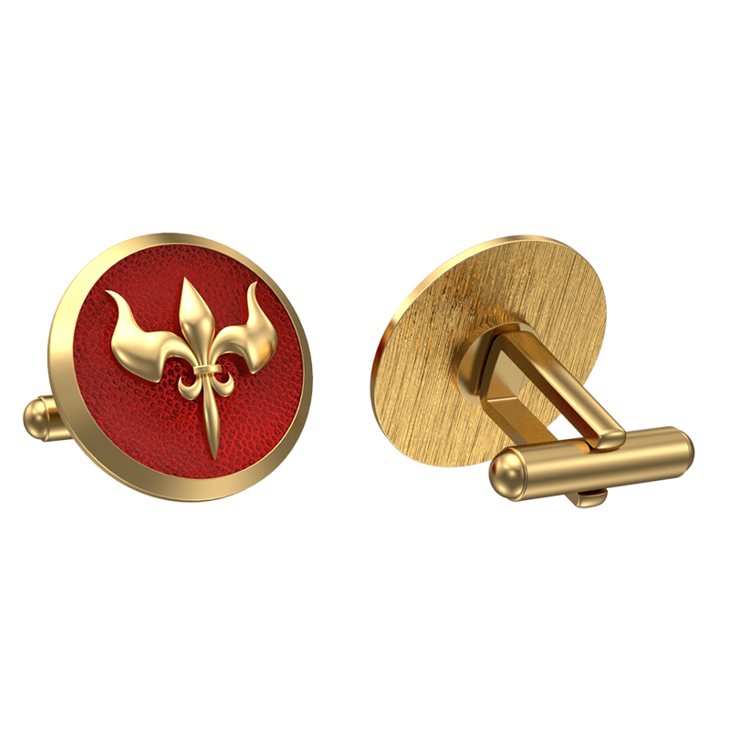 Rudra, Edgy Cufflink Set with 18kt Gold & Black Ruthenium Plating on Brass.